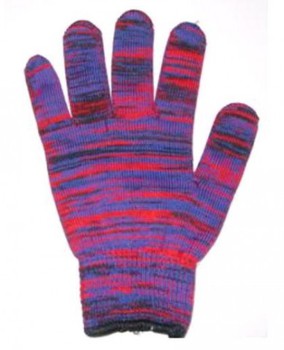 ถุงมือผ้าลายสีม่วง glove1